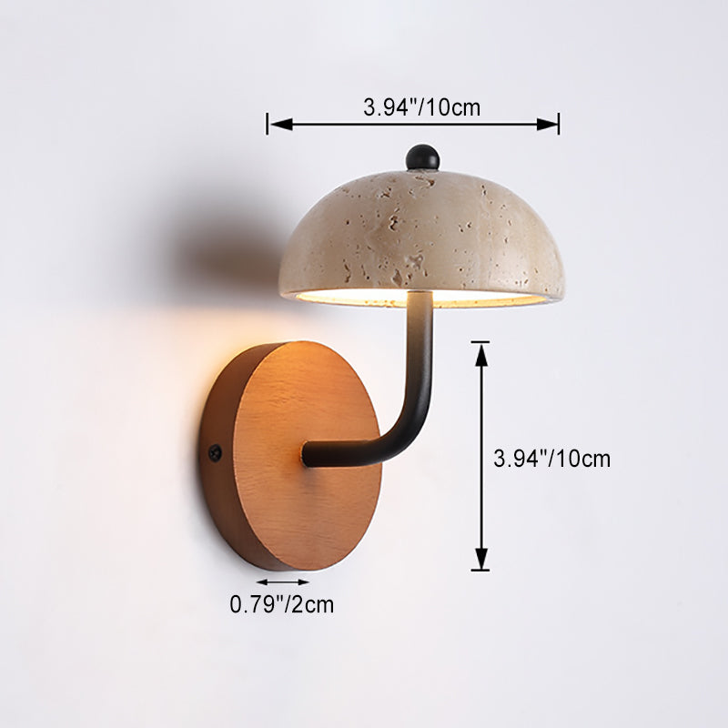 Round Half Round Mushroom Wall Lamp