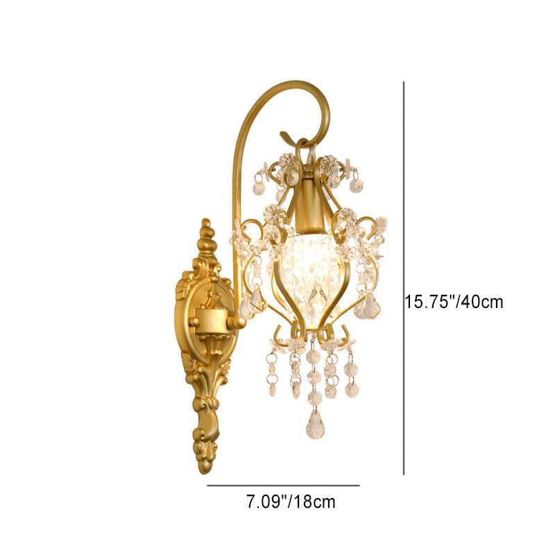 Curved Rod Iron Frame Wall Lamp