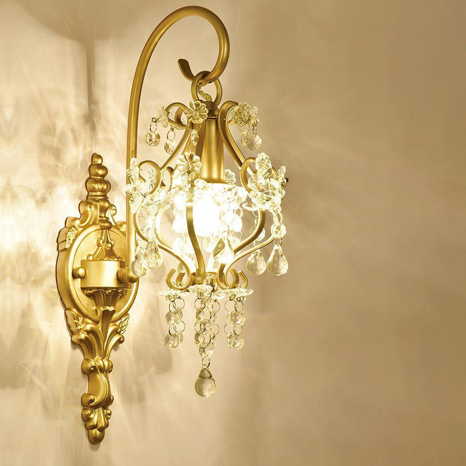 Curved Rod Iron Frame Wall Lamp