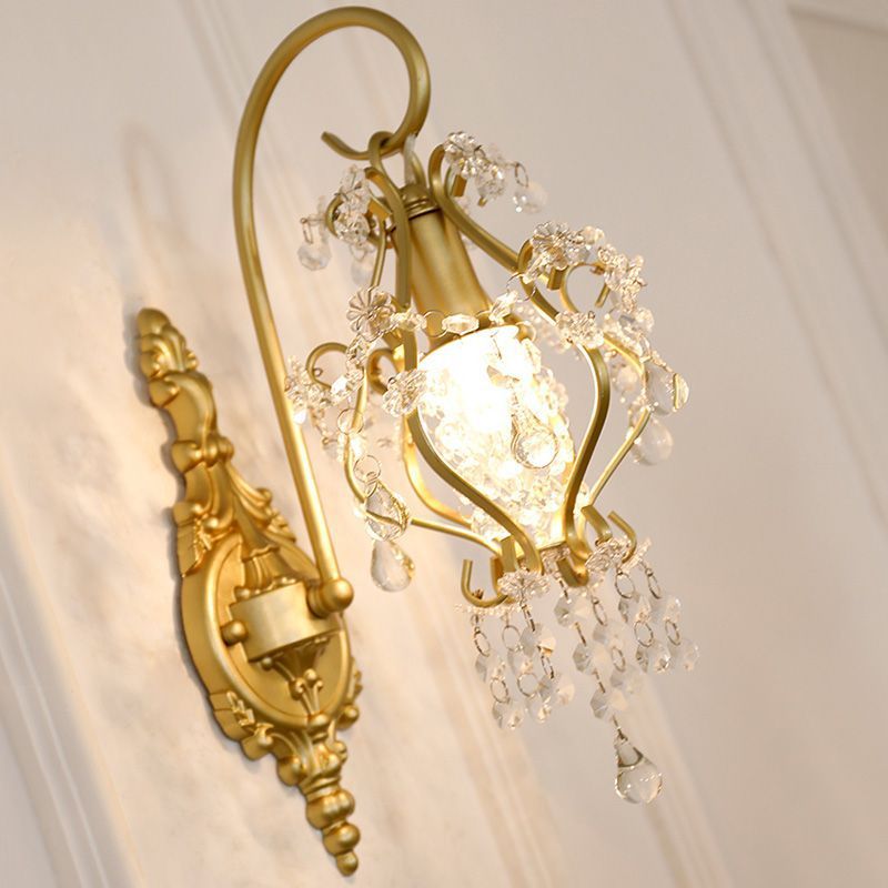 Curved Rod Iron Frame Wall Lamp