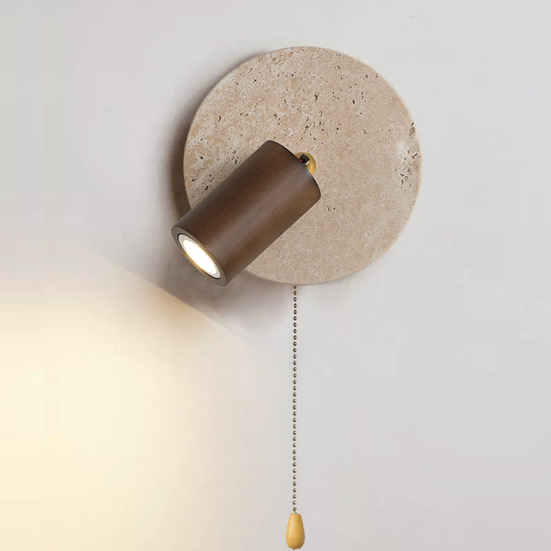Round Cylinder Metal Yellow Wall Lamp