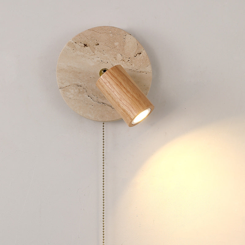 Round Cylinder Metal Yellow Wall Lamp