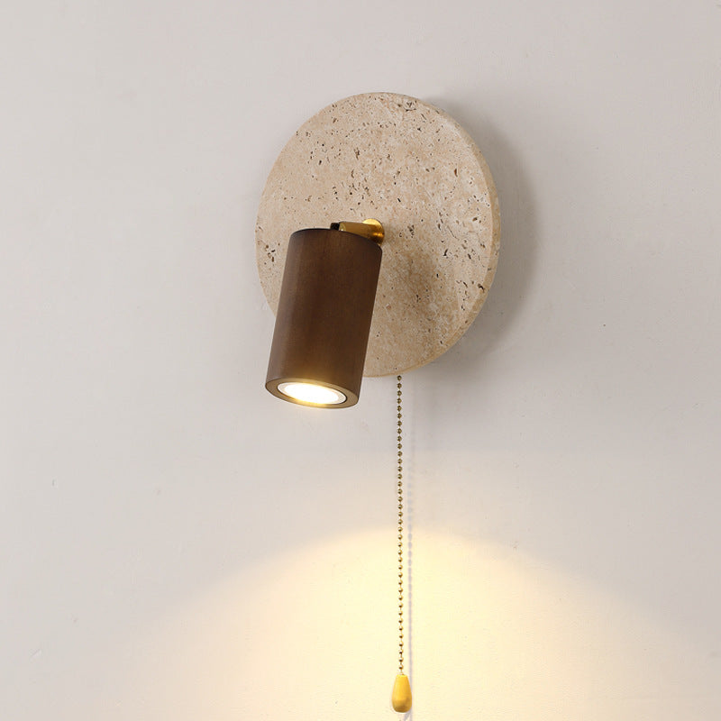 Round Cylinder Metal Yellow Wall Lamp