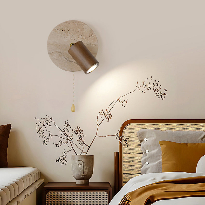 Round Cylinder Metal Yellow Wall Lamp