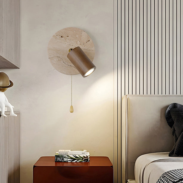 Round Cylinder Metal Yellow Wall Lamp