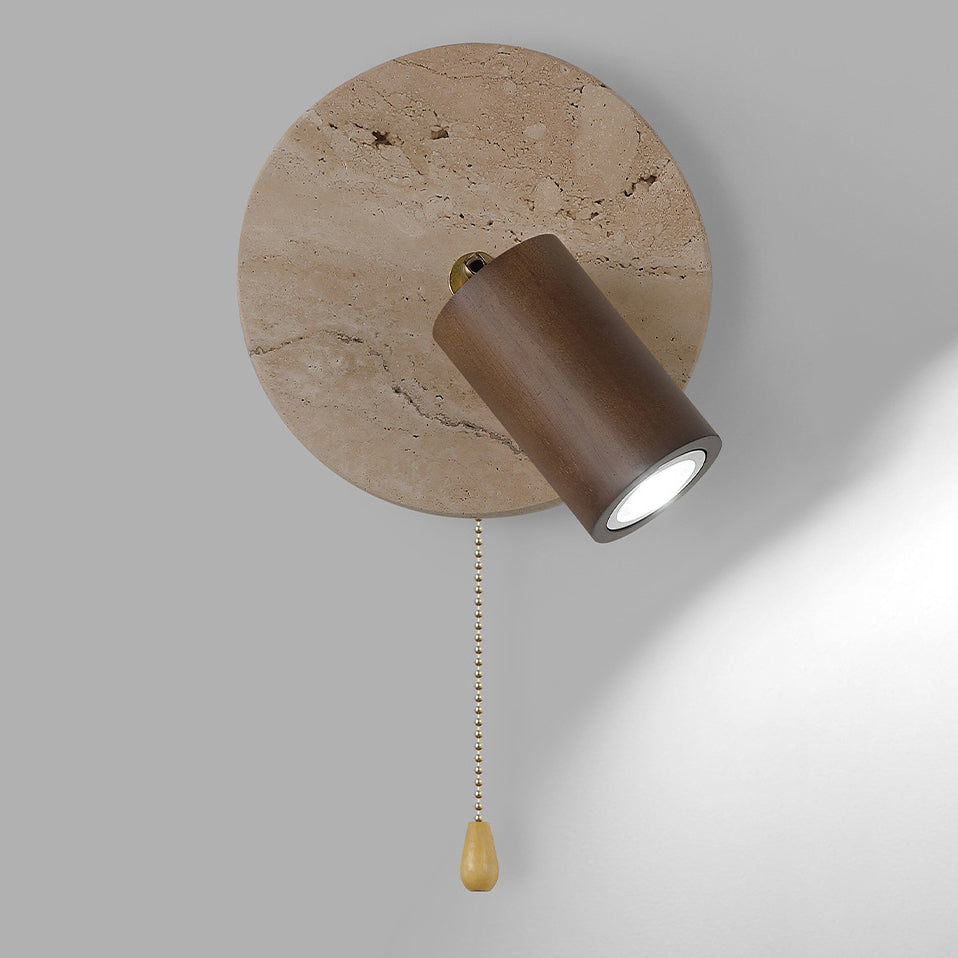 Round Cylinder Metal Yellow Wall Lamp