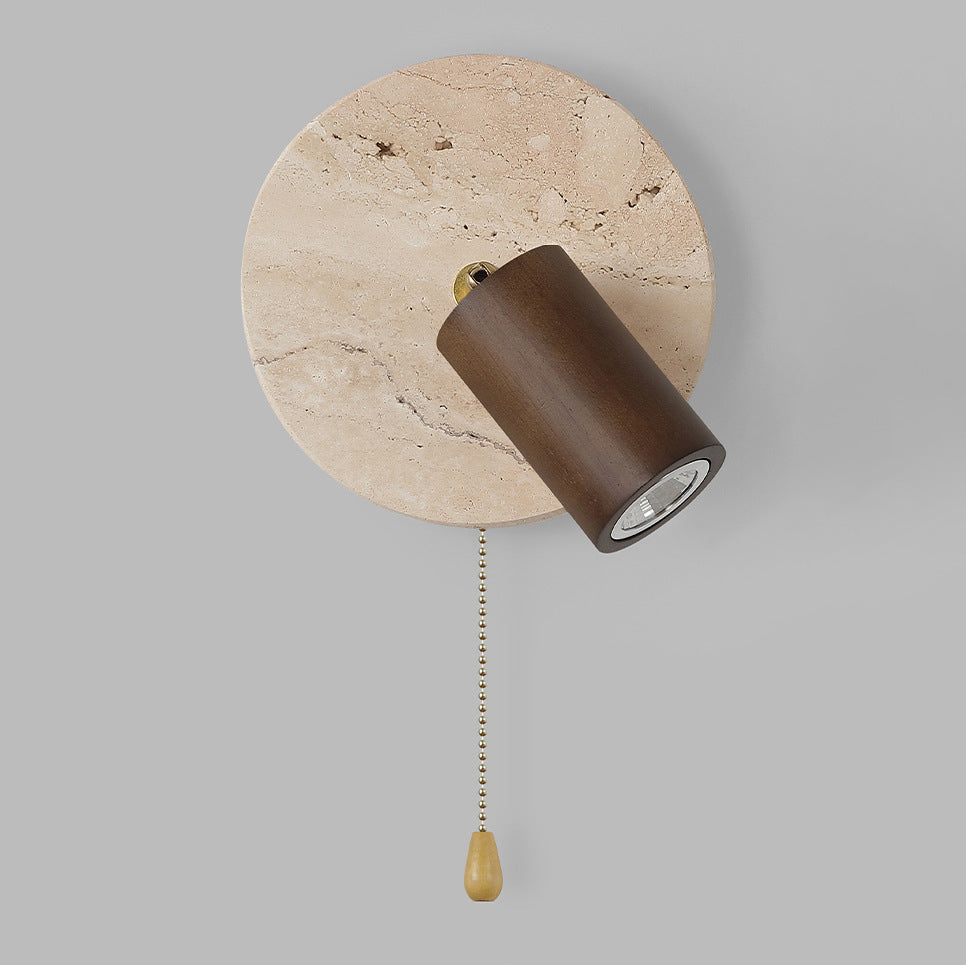 Round Cylinder Metal Yellow Wall Lamp
