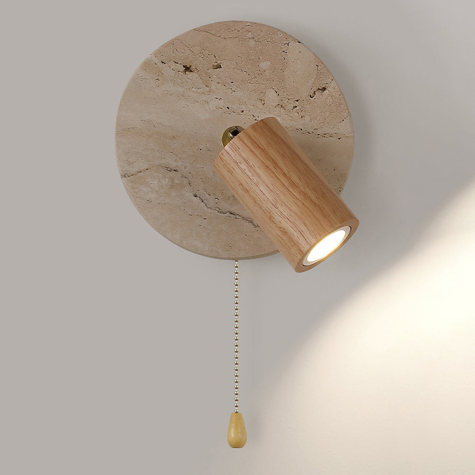 Round Cylinder Metal Yellow Wall Lamp