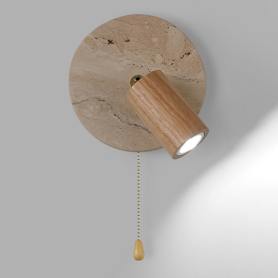 Round Cylinder Metal Yellow Wall Lamp