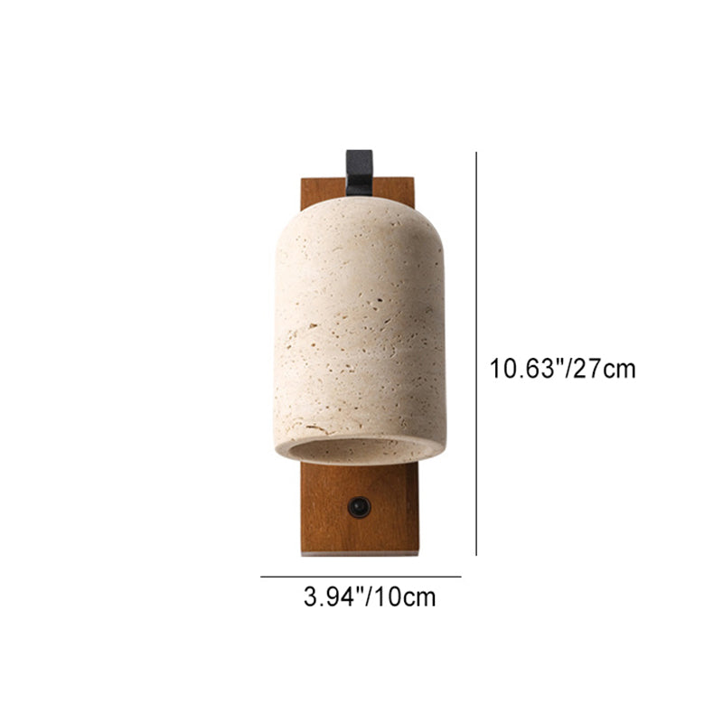 Cylinder Rectangle Solid Wood Wall Lamp