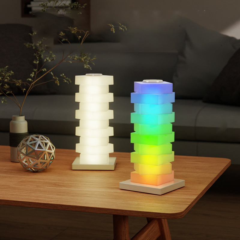 Puzzle Rectangular PVC Bedroom Table Lamp
