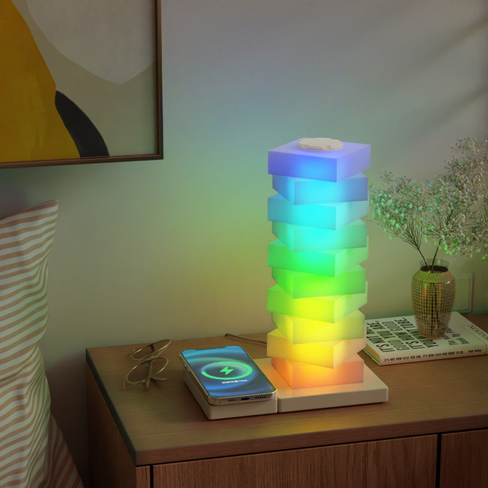 Puzzle Rectangular PVC Bedroom Table Lamp