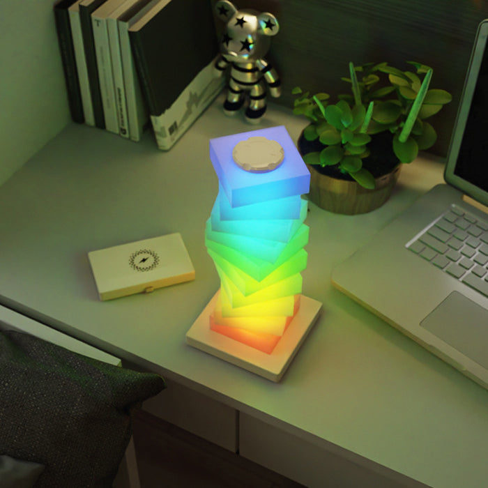 Puzzle Rectangular PVC Bedroom Table Lamp