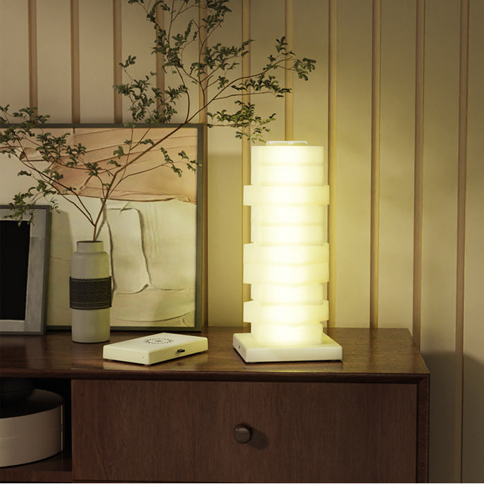 Puzzle Rectangular PVC Bedroom Table Lamp