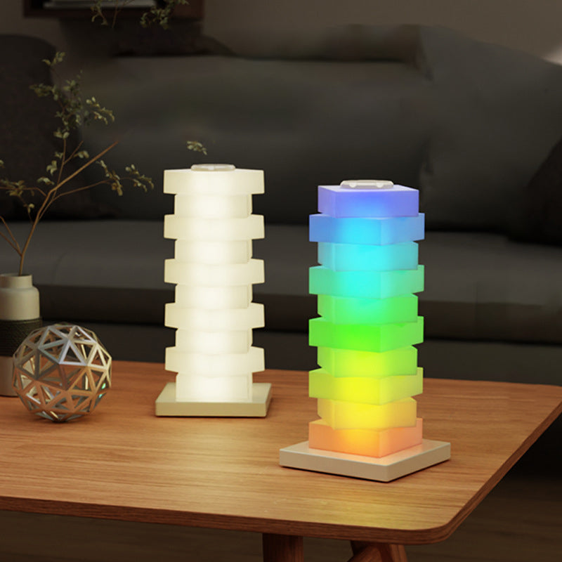 Puzzle Rectangular PVC Bedroom Table Lamp