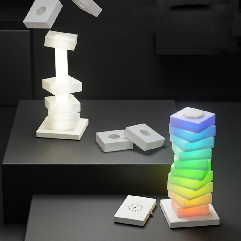 Puzzle Rectangular PVC Bedroom Table Lamp