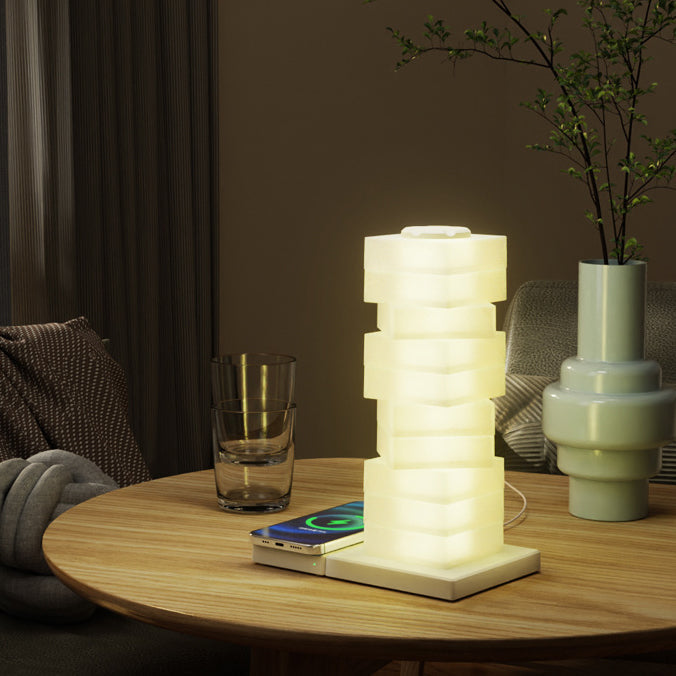 Puzzle Rectangular PVC Bedroom Table Lamp