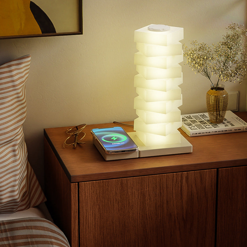Puzzle Rectangular PVC Bedroom Table Lamp