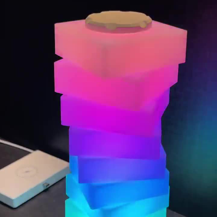 Puzzle Rectangular PVC Bedroom Table Lamp