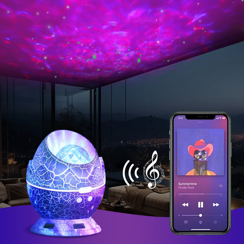 Crackle Dinosaur Egg Projector Table Lamp