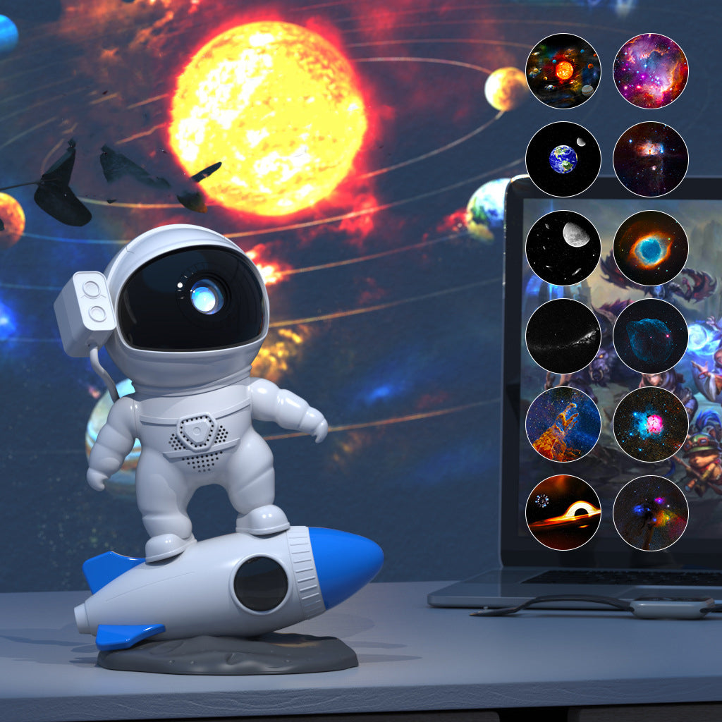 Rocket Astronaut Projection PVC Table Lamp