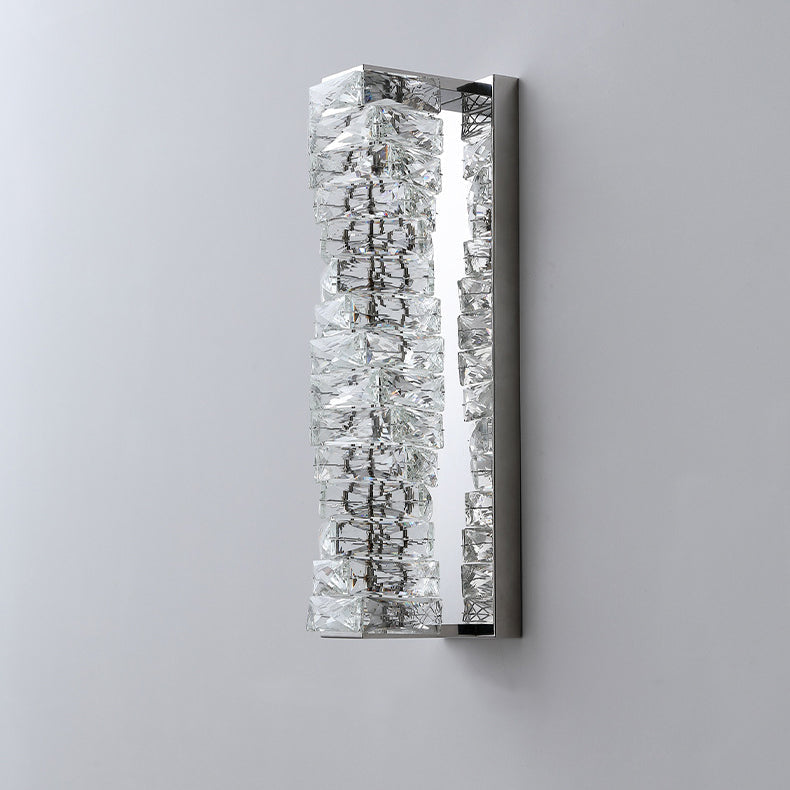 Rectangular Irregular Crystal Column Wall Lamp