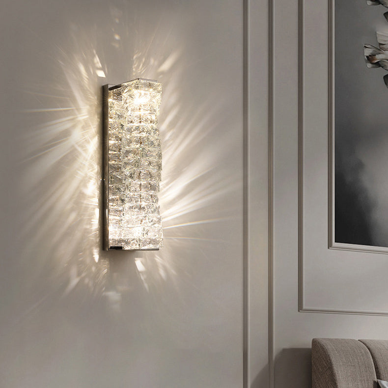 Rectangular Irregular Crystal Column Wall Lamp