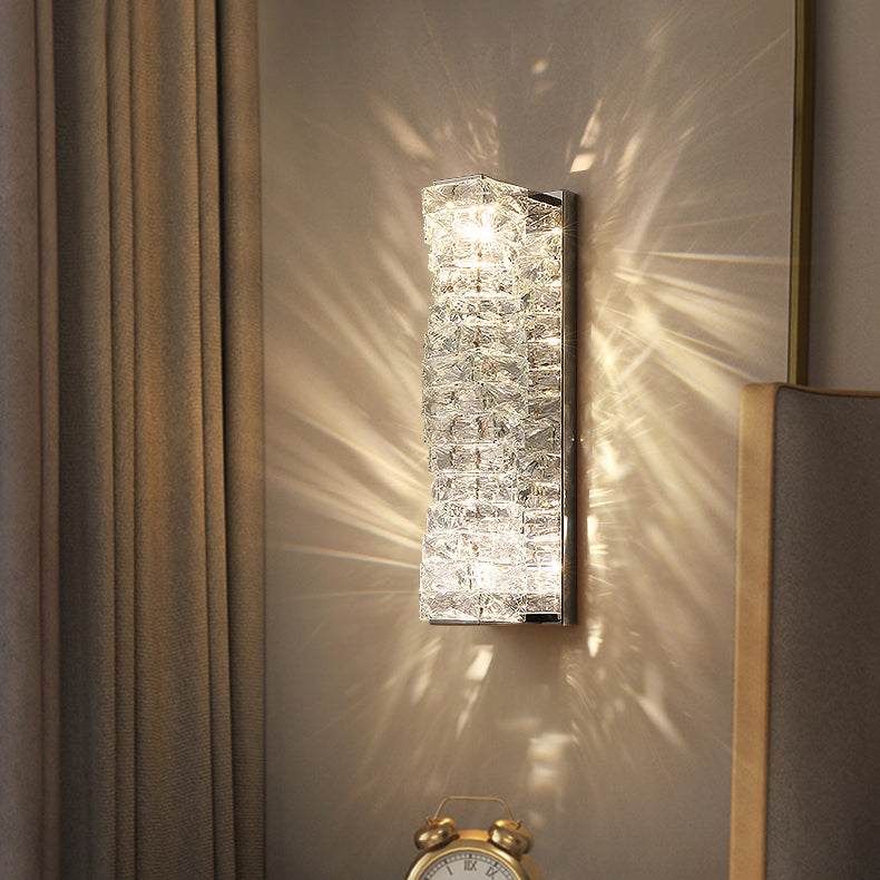 Rectangular Irregular Crystal Column Wall Lamp