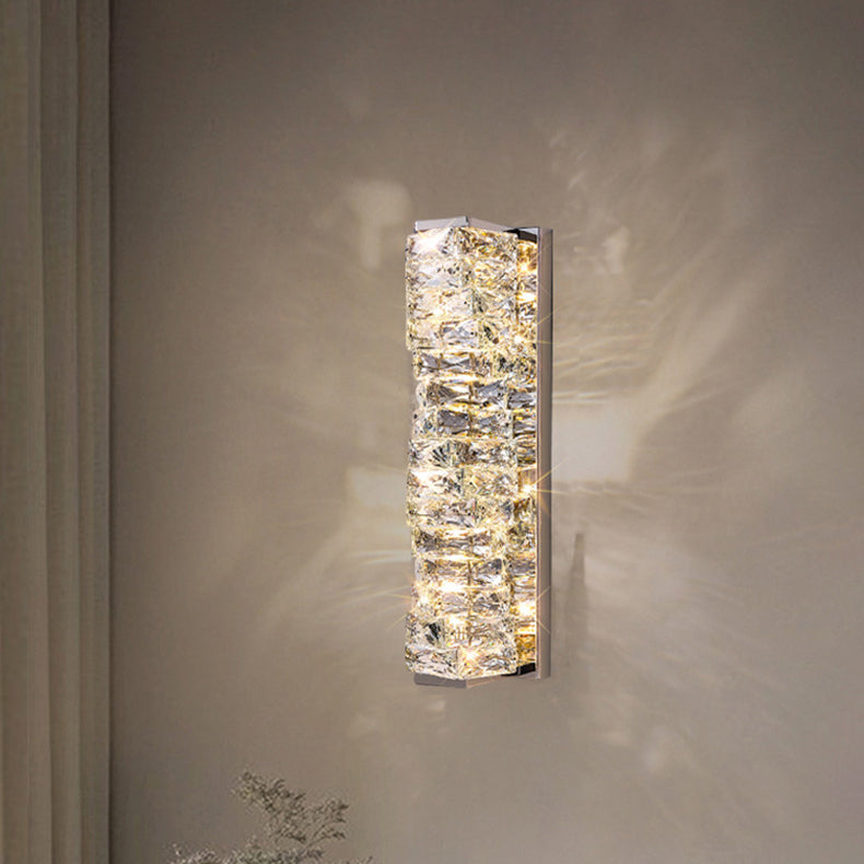 Rectangular Irregular Crystal Column Wall Lamp