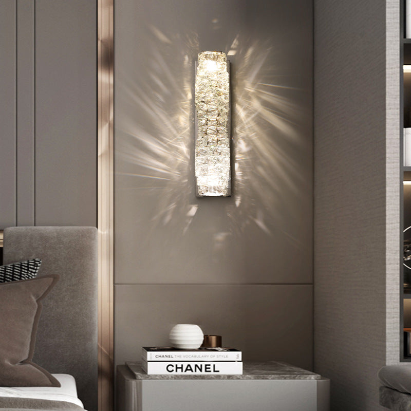 Rectangular Irregular Crystal Column Wall Lamp