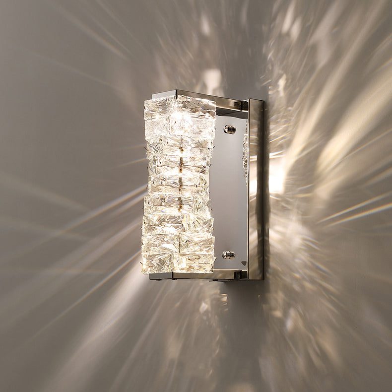 Rectangular Irregular Crystal Column Wall Lamp