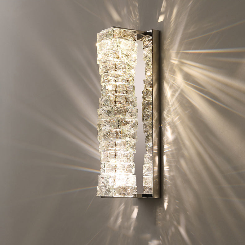 Rectangular Irregular Crystal Column Wall Lamp