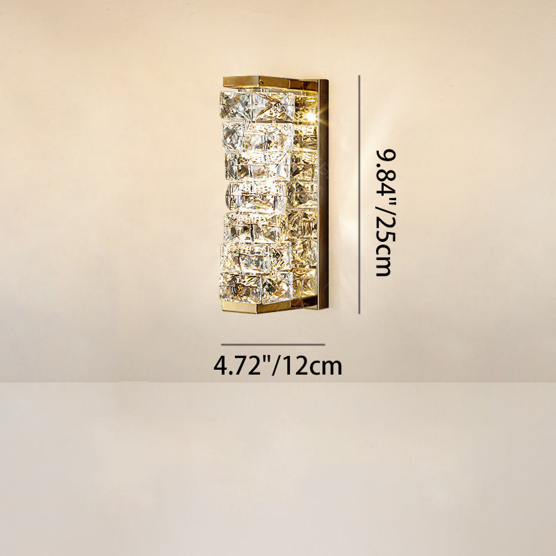Rectangular Irregular Crystal Column Wall Lamp