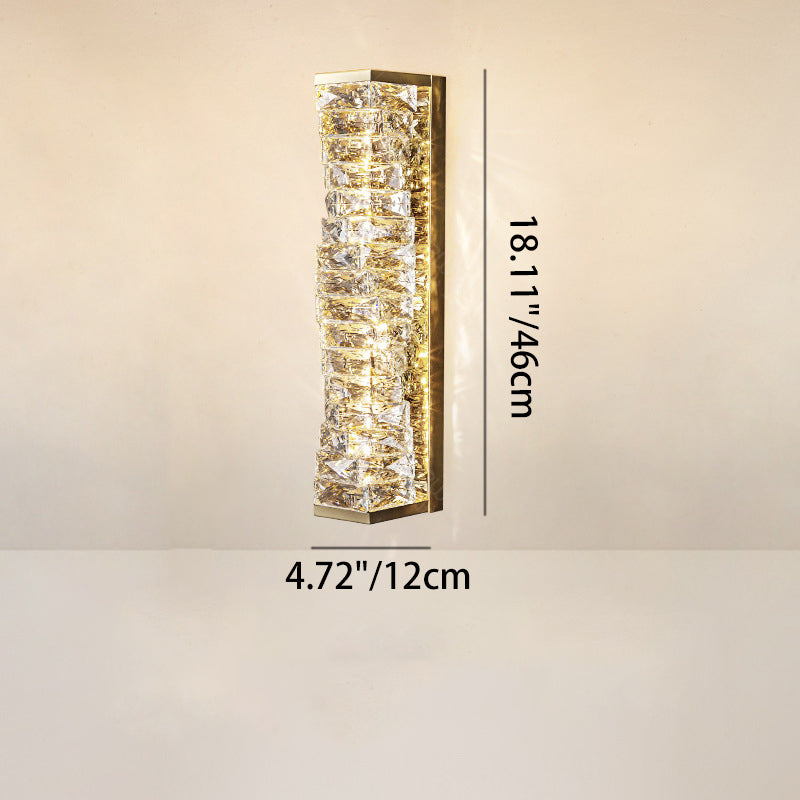 Rectangular Irregular Crystal Column Wall Lamp