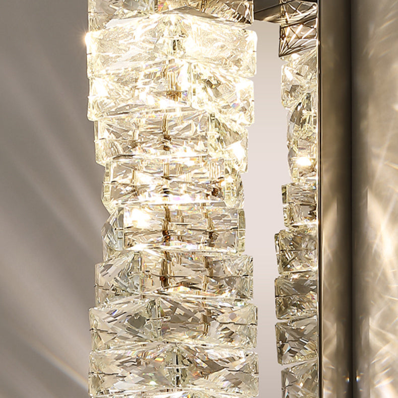 Rectangular Irregular Crystal Column Wall Lamp