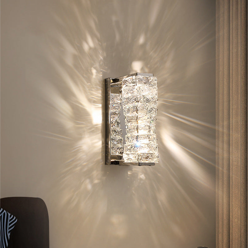 Rectangular Irregular Crystal Column Wall Lamp