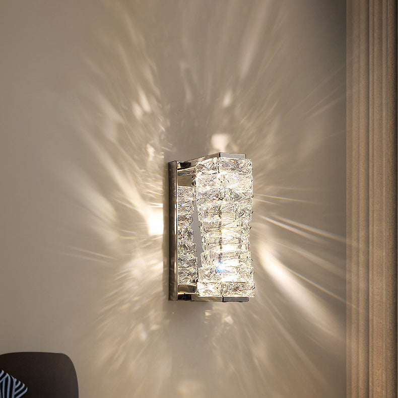 Rectangular Irregular Crystal Column Wall Lamp