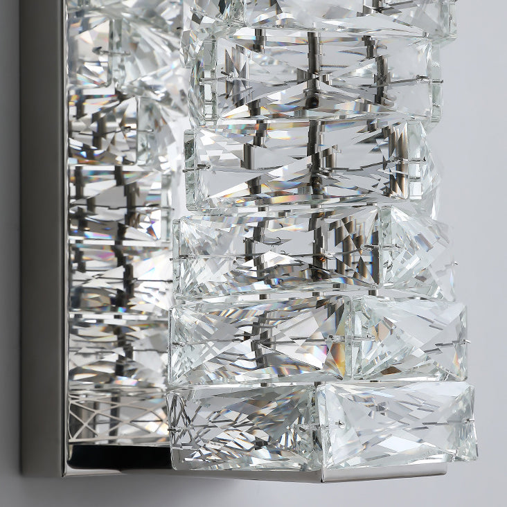 Rectangular Irregular Crystal Column Wall Lamp