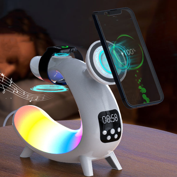 Arch Multifunction Speaker Clock Table Lamp