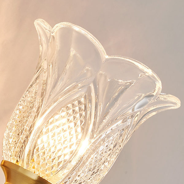 Curved Pole Flower Cup Wall Lamp