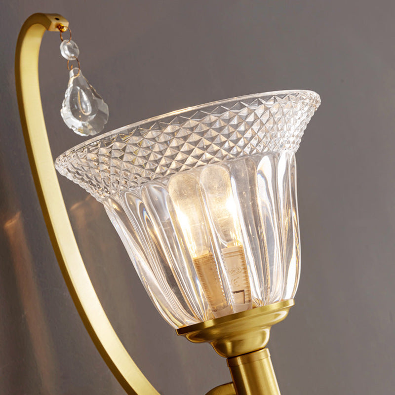 Curved Pole Cup Shape Wall Lamp