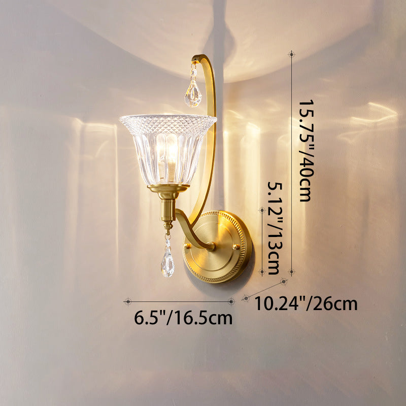 Curved Pole Cup Shape Wall Lamp