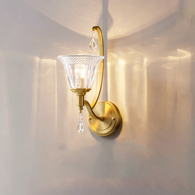 Curved Pole Cup Shape Wall Lamp