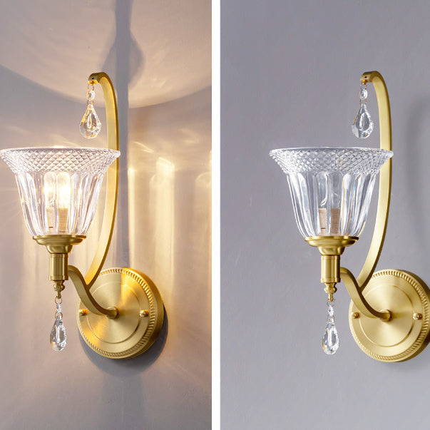 Curved Pole Cup Shape Wall Lamp