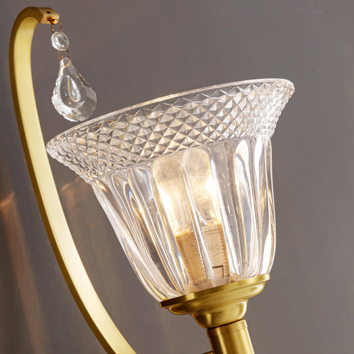 Curved Pole Cup Shape Wall Lamp