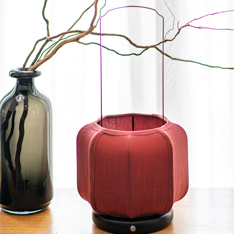 Round Lantern Shape Metal Table Lamp