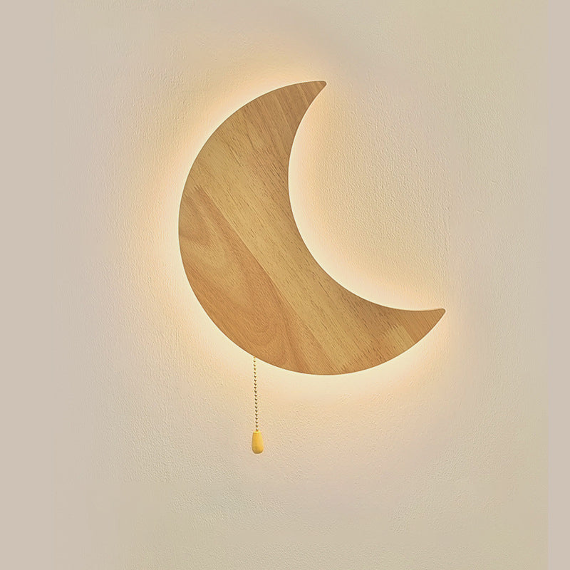Moon Bunny Wood Acrylic Wall Lamp