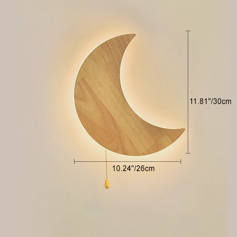 Moon Bunny Wood Acrylic Wall Lamp