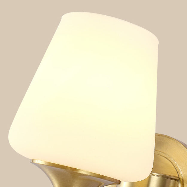 Curved Pole Round Cup Wall Lamp