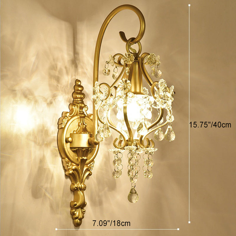 Curved Rod Iron Frame Wall Lamp